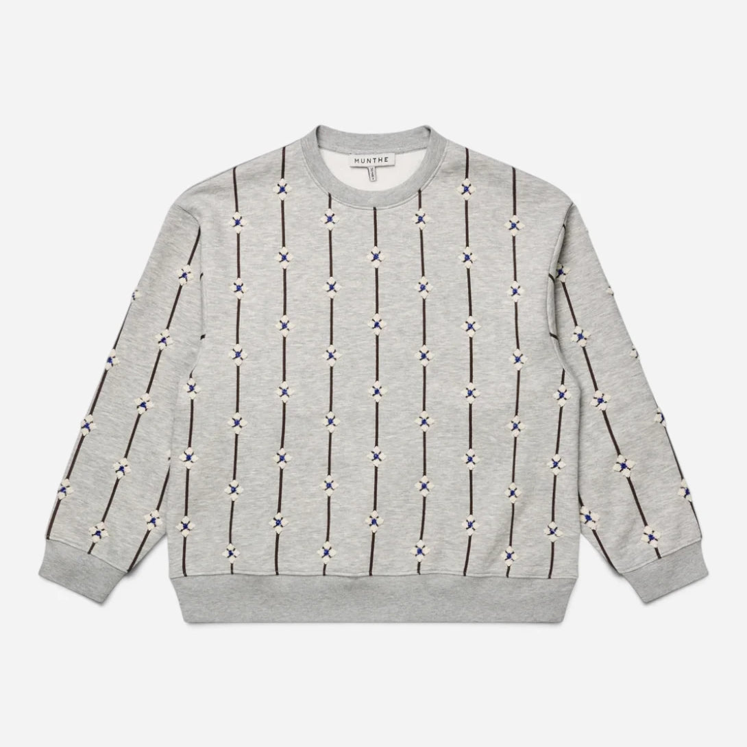Light Grey Vesicle Womens Pullover Pattern Print Sweatshirt Munthe Clothing