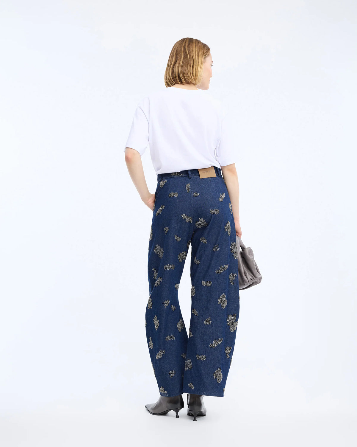 Navy Vasler Womens Graphic Denim Jeans Munthe Clothing