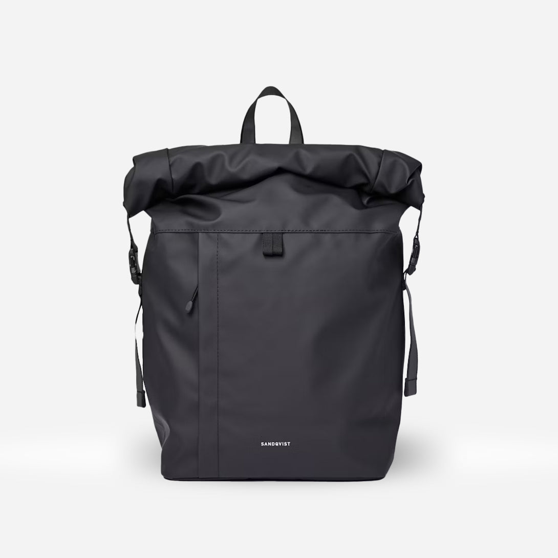 Black Konrad Sandqvist Backpack Roll Top Carry Bag
