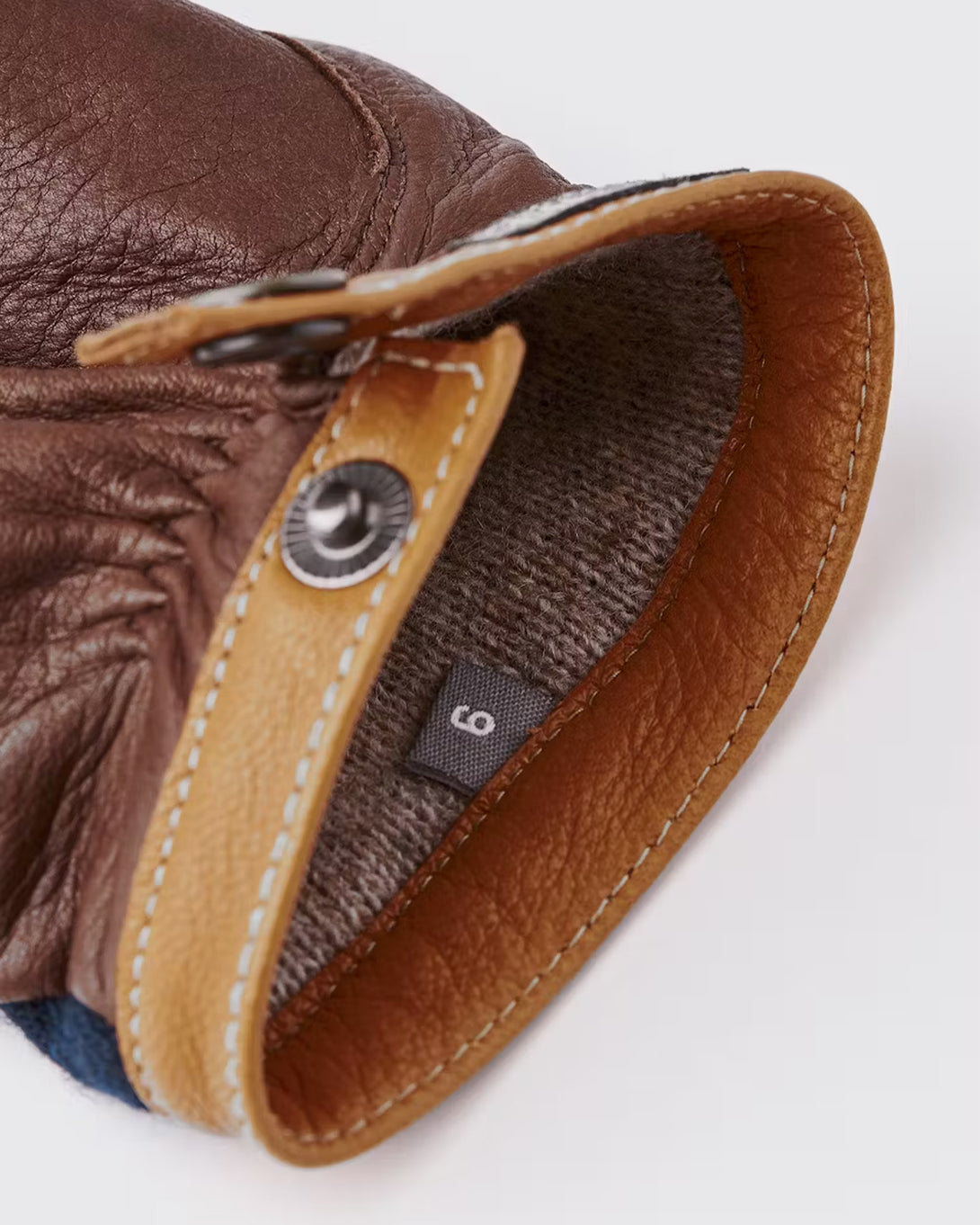 Navy/Chocolate Deerskin Wool Tricot Hestra Gloves