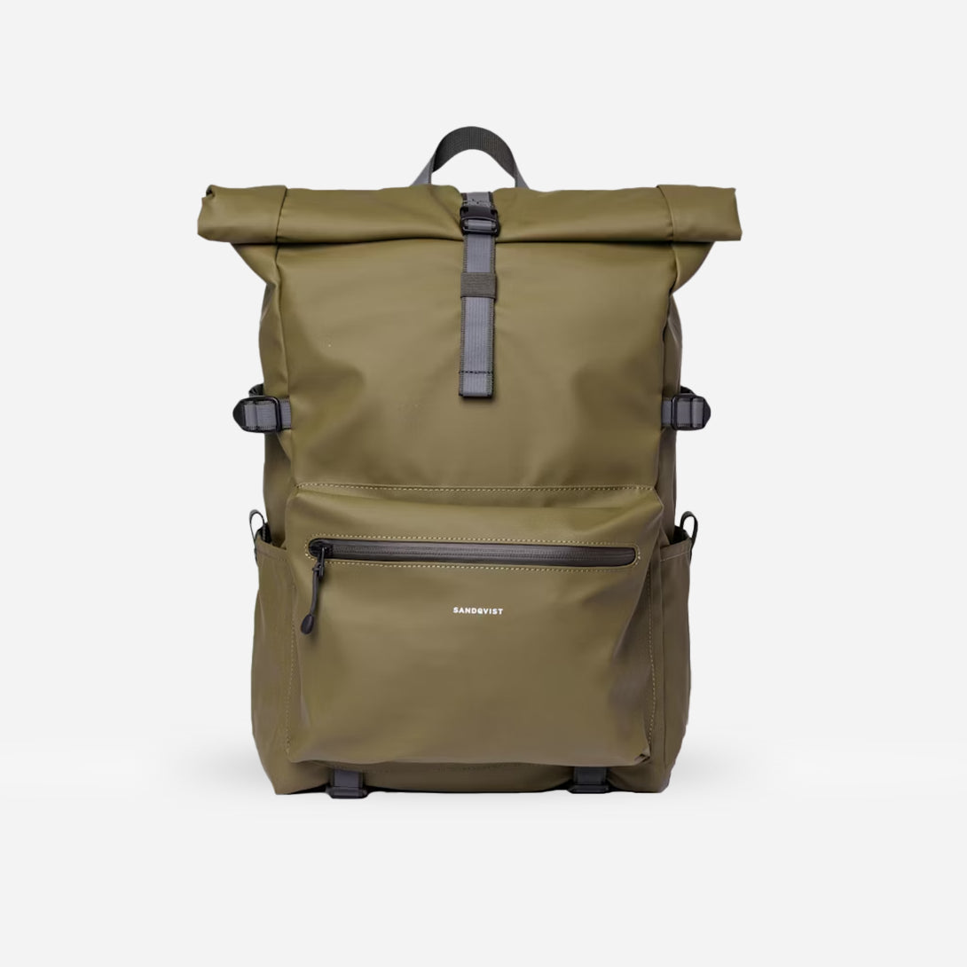 Moss Green Ruben 2.0 Sandqvist Backpack Rolltop Bag