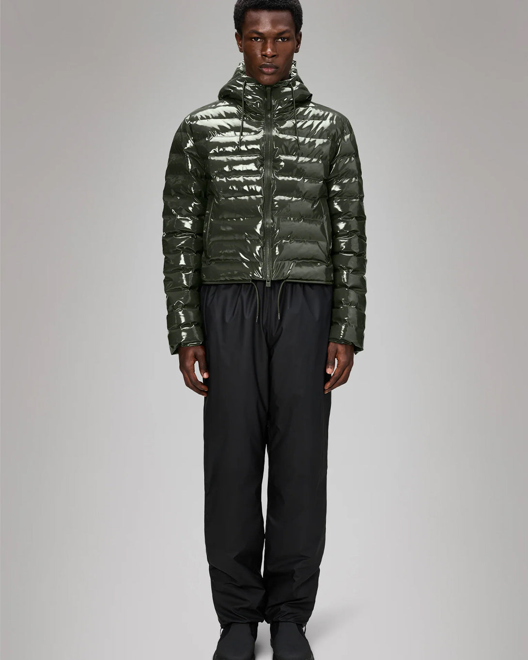 Swamp Lohja Short Puffer Jacket Mens Short Green Puffer Jacket Rains Hooded Outerwear