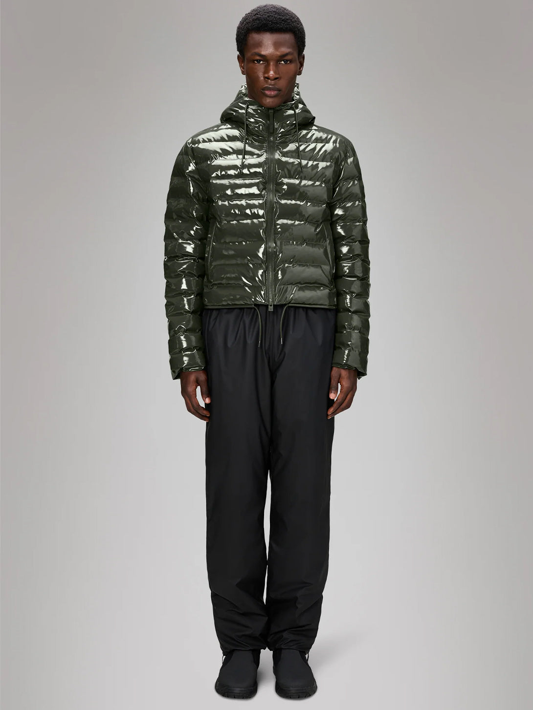 Swamp Lohja Short Puffer Jacket Mens Short Green Puffer Jacket Rains Hooded Outerwear