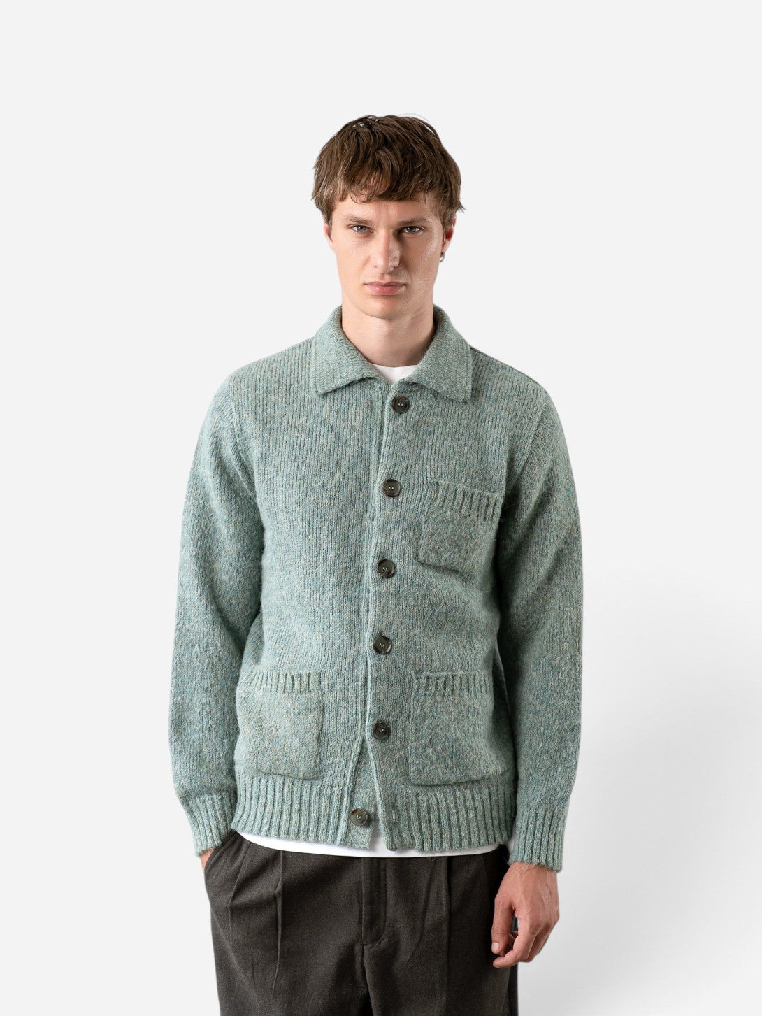 Aqua Blue Station Cardigan Mens Knit Cardigan Far Afield