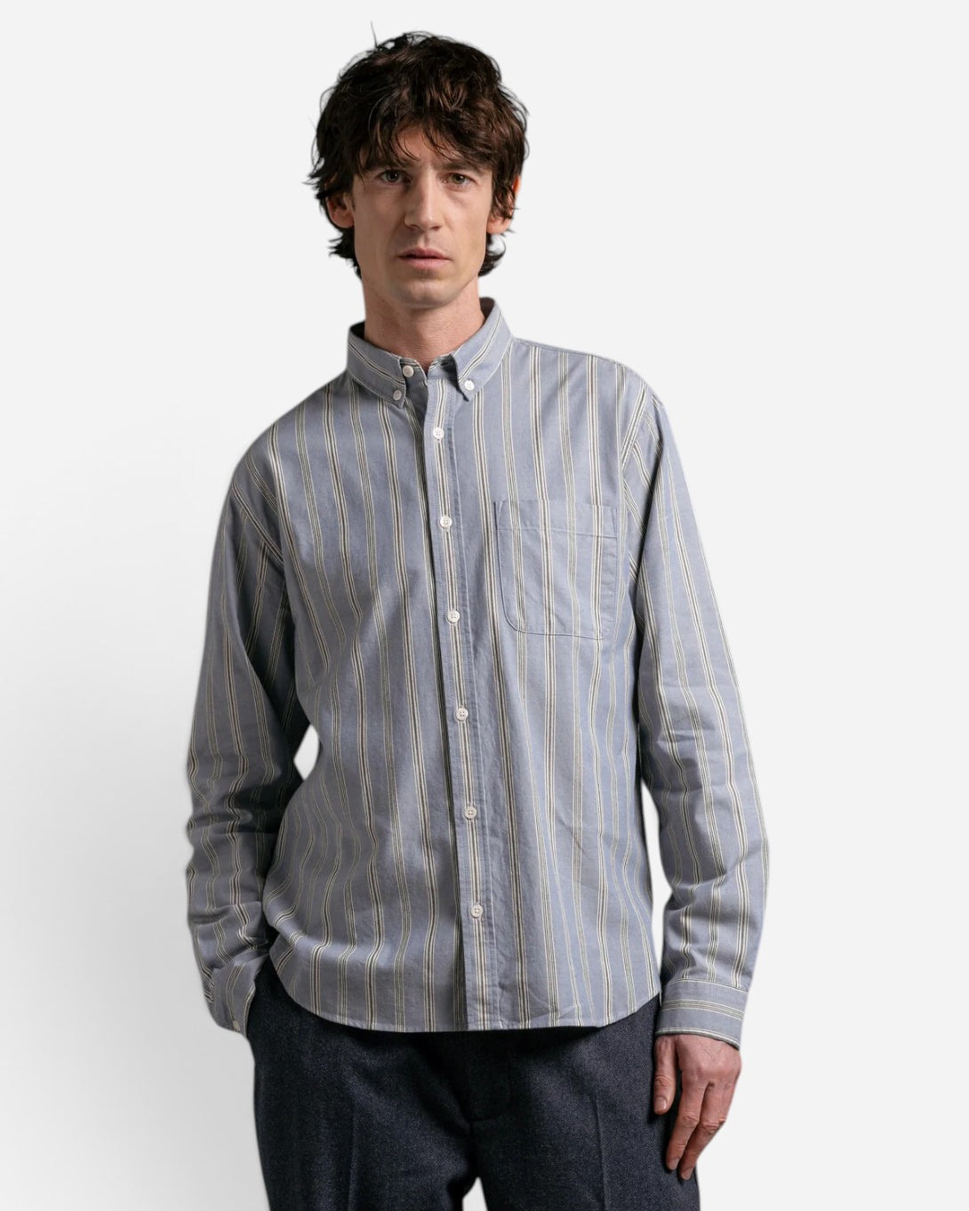 Blue Raeburn Button Down Shirt Mens Woven Shirt Kestin