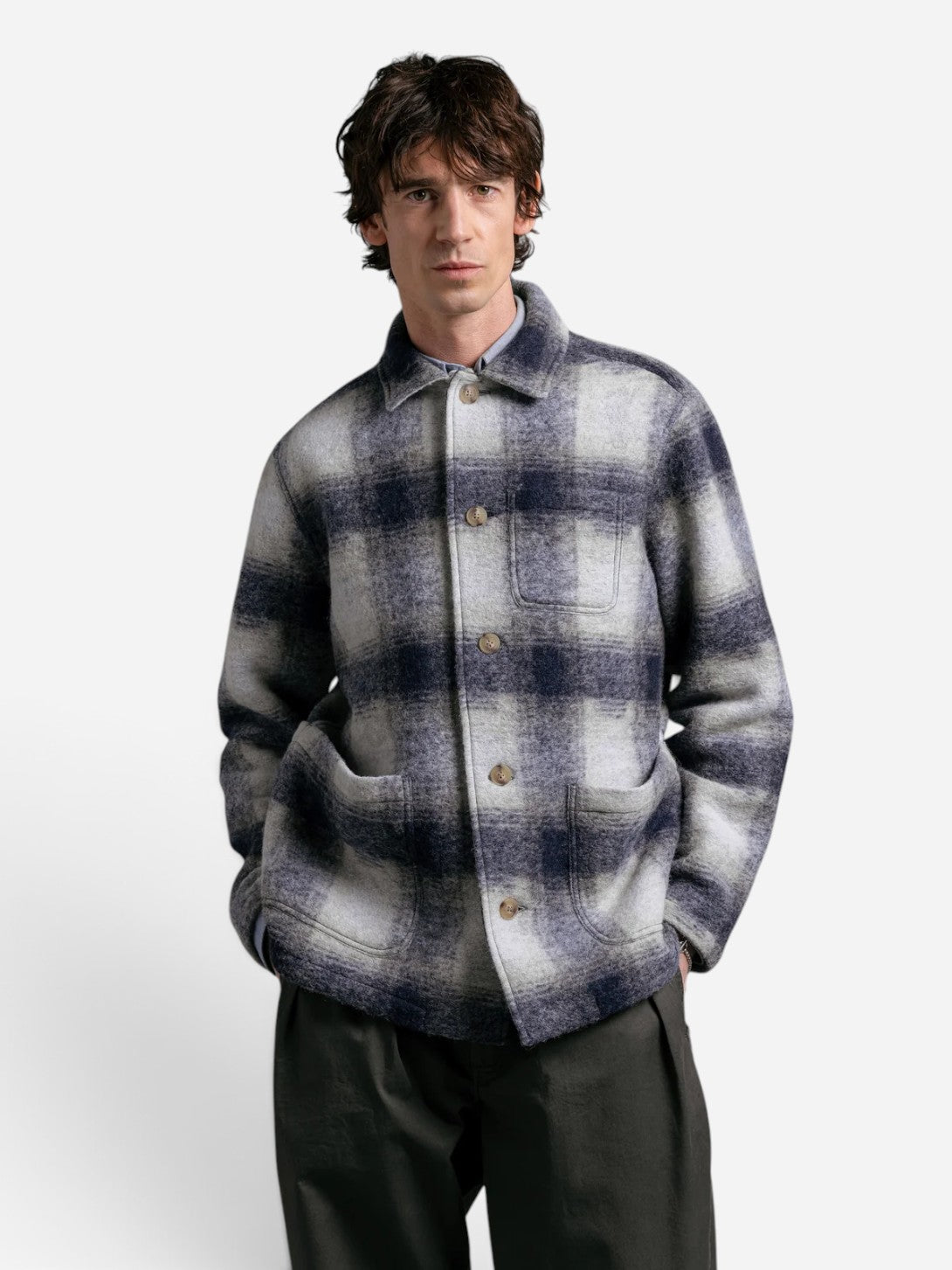 Navy Ormiston Jacket Mens Kestin Flannel Jacket