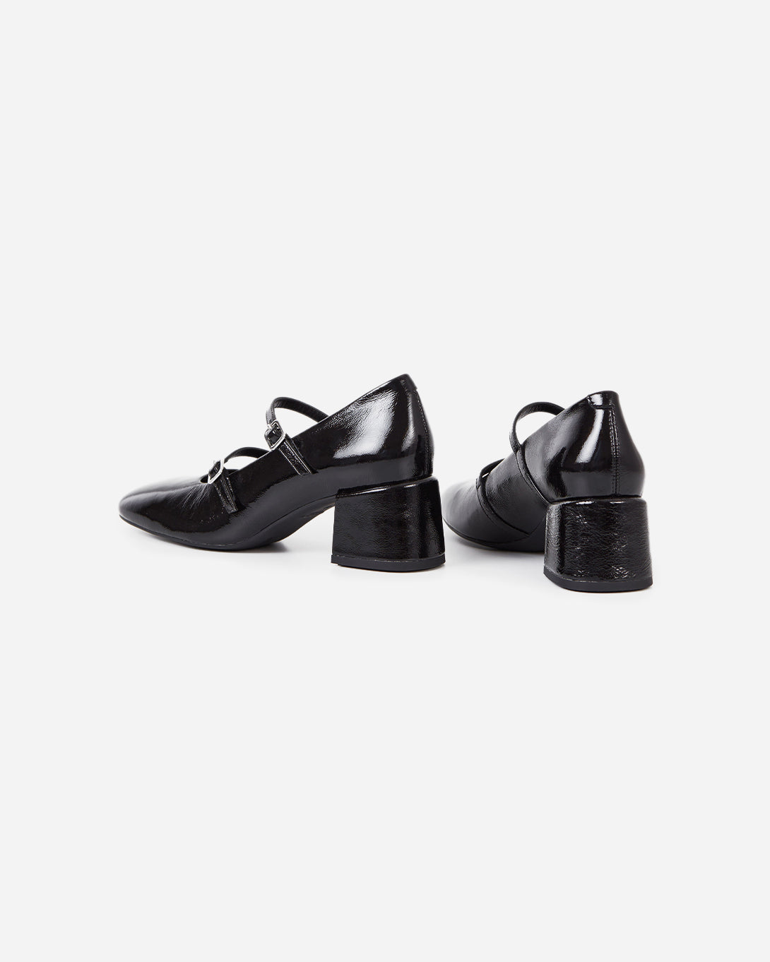 Black Adison Buckle Fastening Block Heels Vagabond