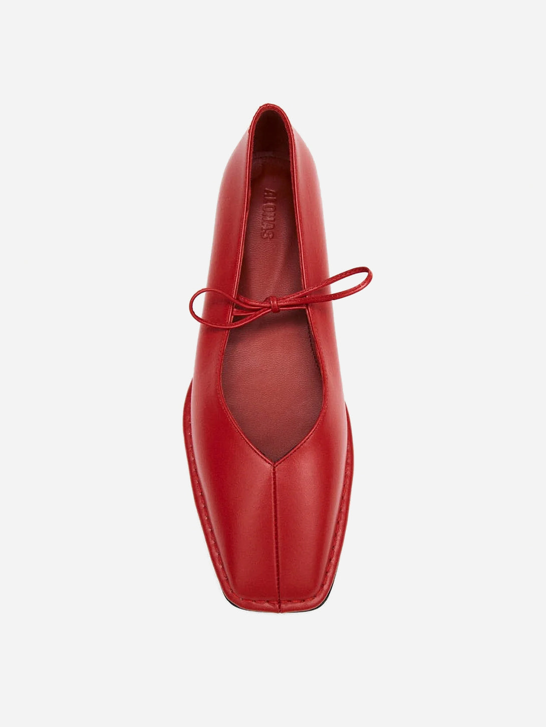Red Sway Leather Ballet Flats Woven Red Leather Shoes Alohas