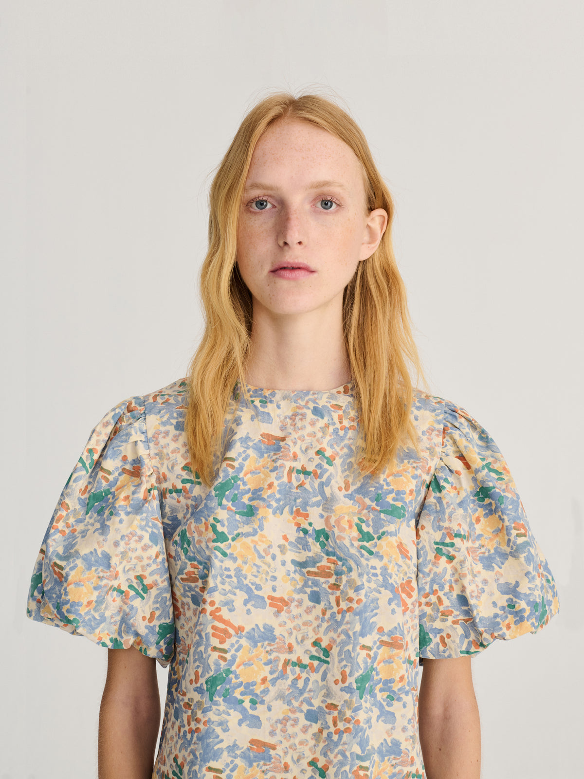 Multicolor Floral Puff Sleeve Dress Womens Floral Print Long Dress Bobo Choses