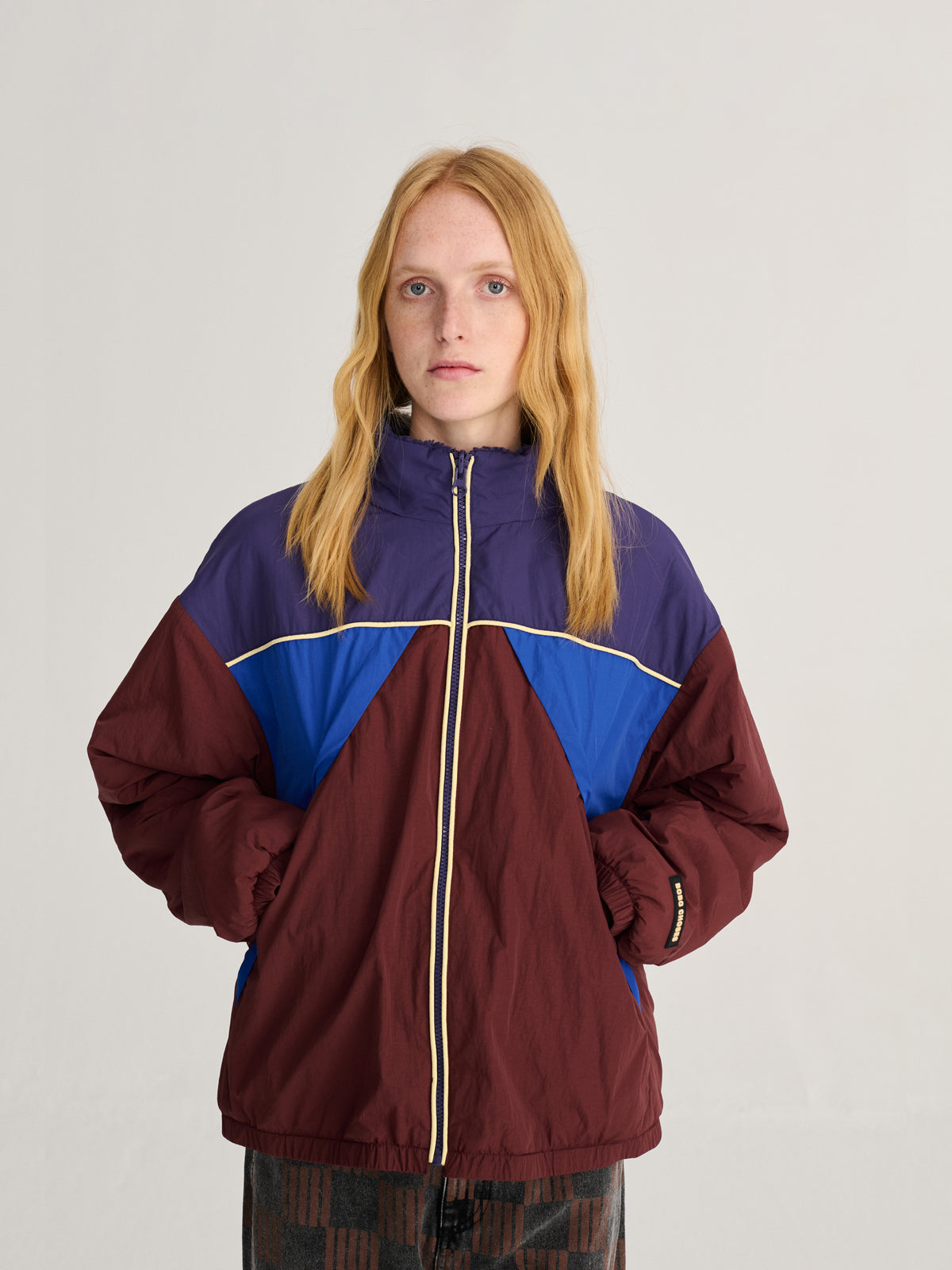Multicolor Reversible Track Jacket womens Zip Up Lightweight Jacket Bobo Choses