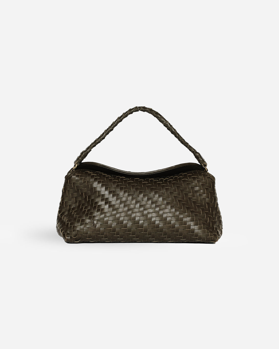 Olive Mini Cheri Bembien Small Woven Leather Hand Bag
