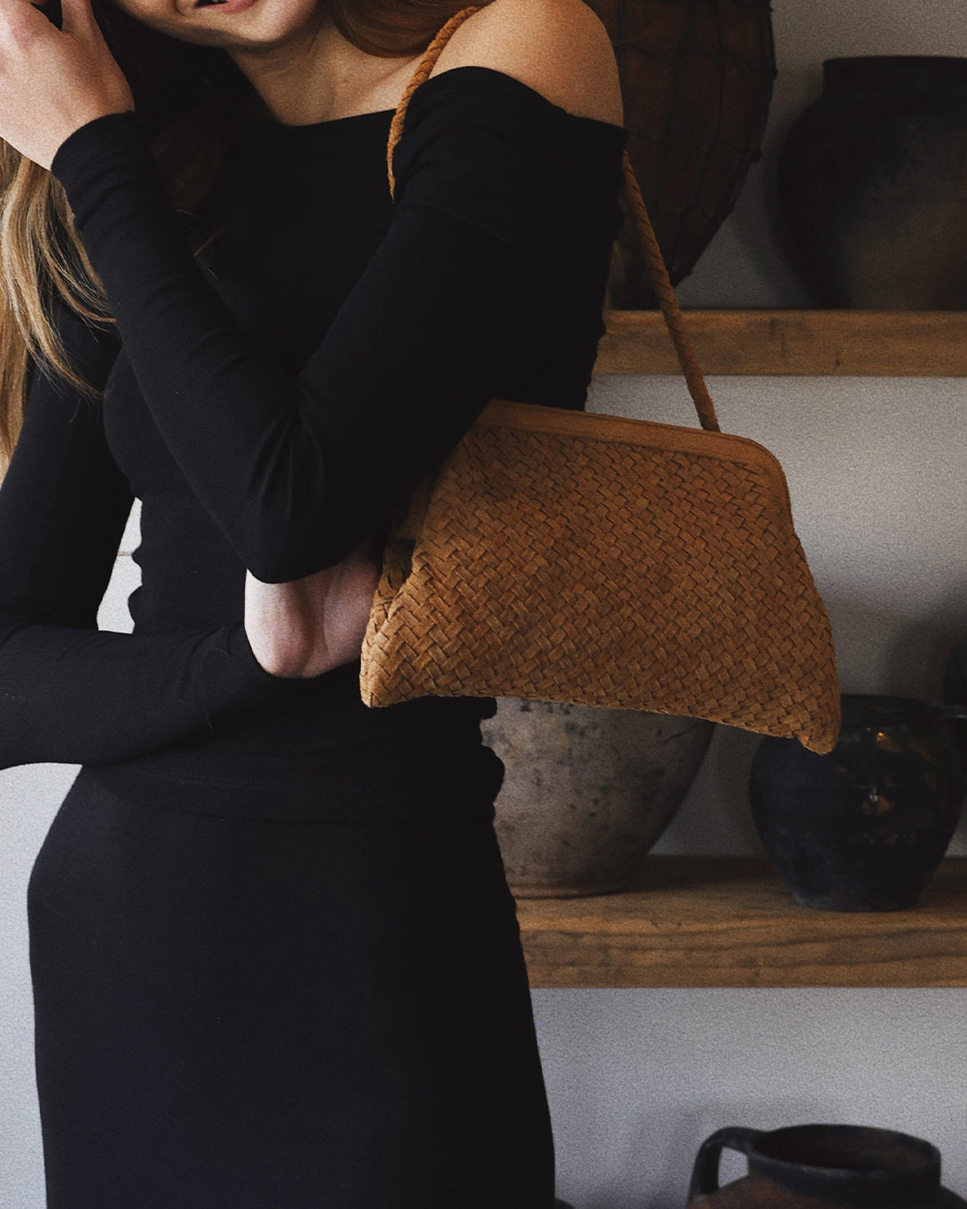 Copper Le Sac Suede Bembien Small Shoulder Bag