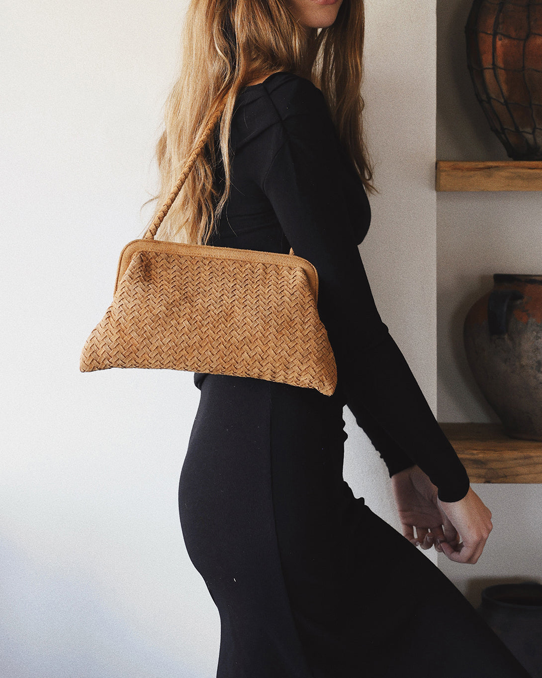 Copper Le Sac Suede Bembien Small Shoulder Bag