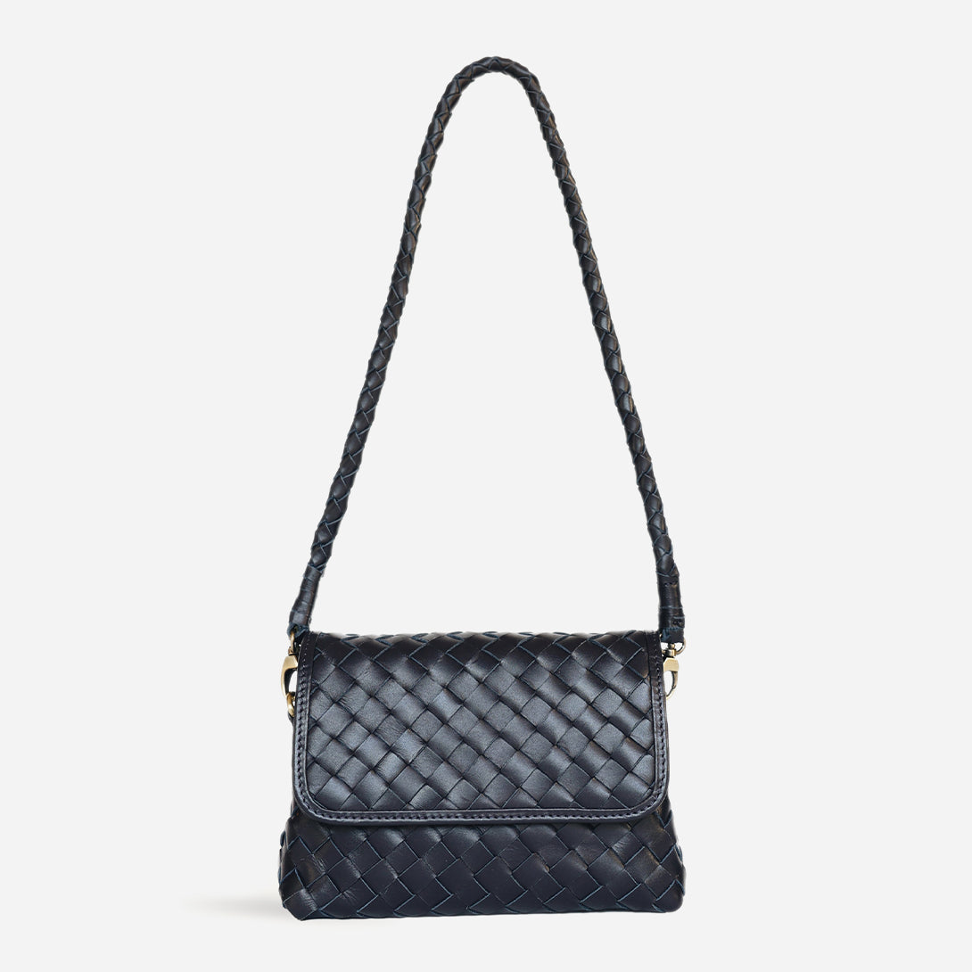 Navy Mini Madeline Bembien Leather Bags Womens Shoulder Bag