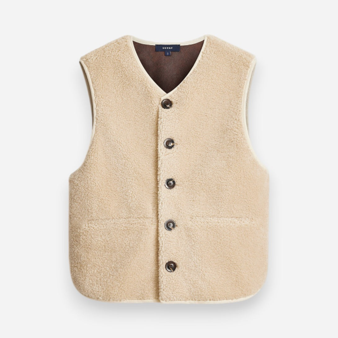 Ecru Fusil Womens Button Up Vest Soeur Clothing