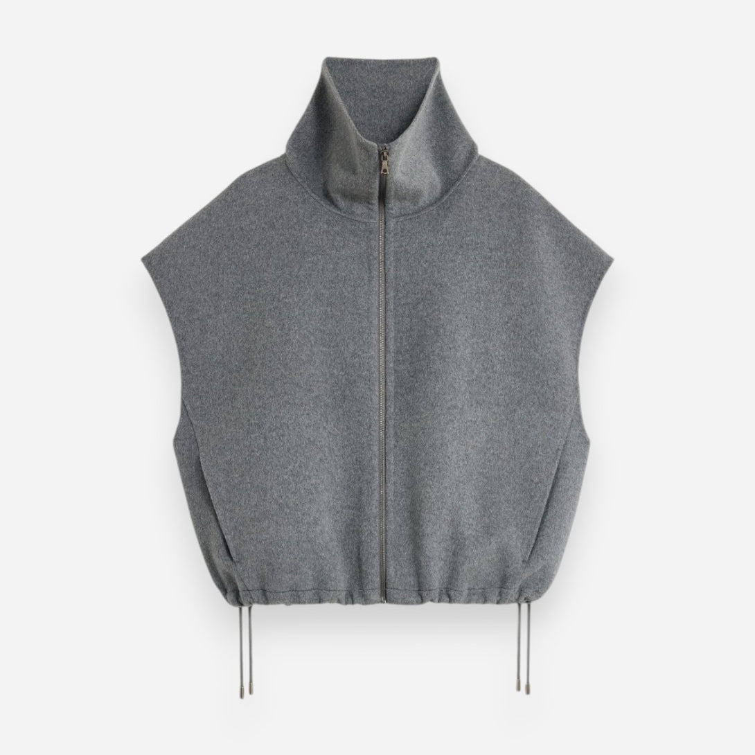 Gris Clair Juno Womens Zp Up Vest Soeur Clothing