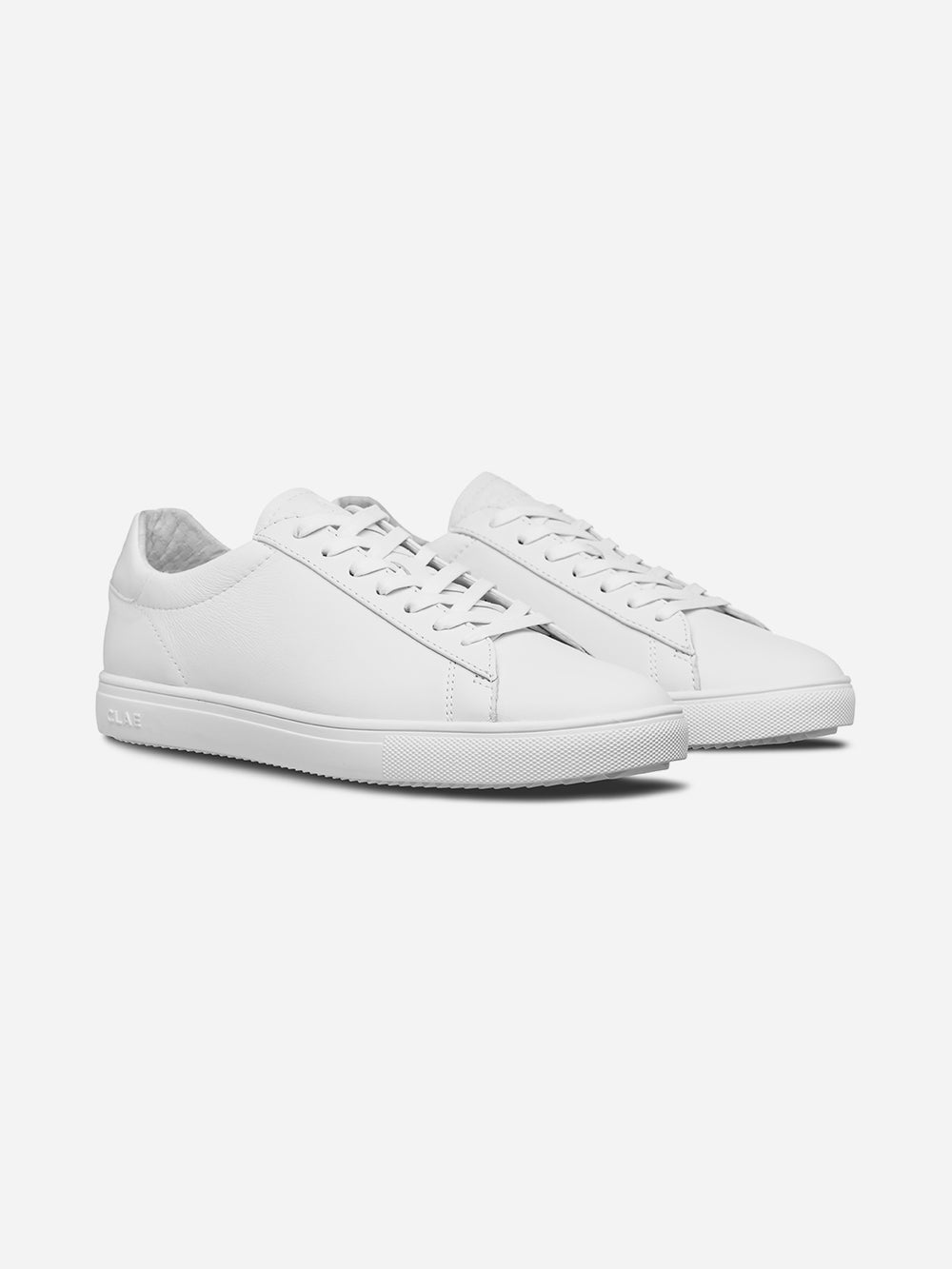 Triple White Leather Bradley Essentials Mens and Womens Clae Summer Sneakers
