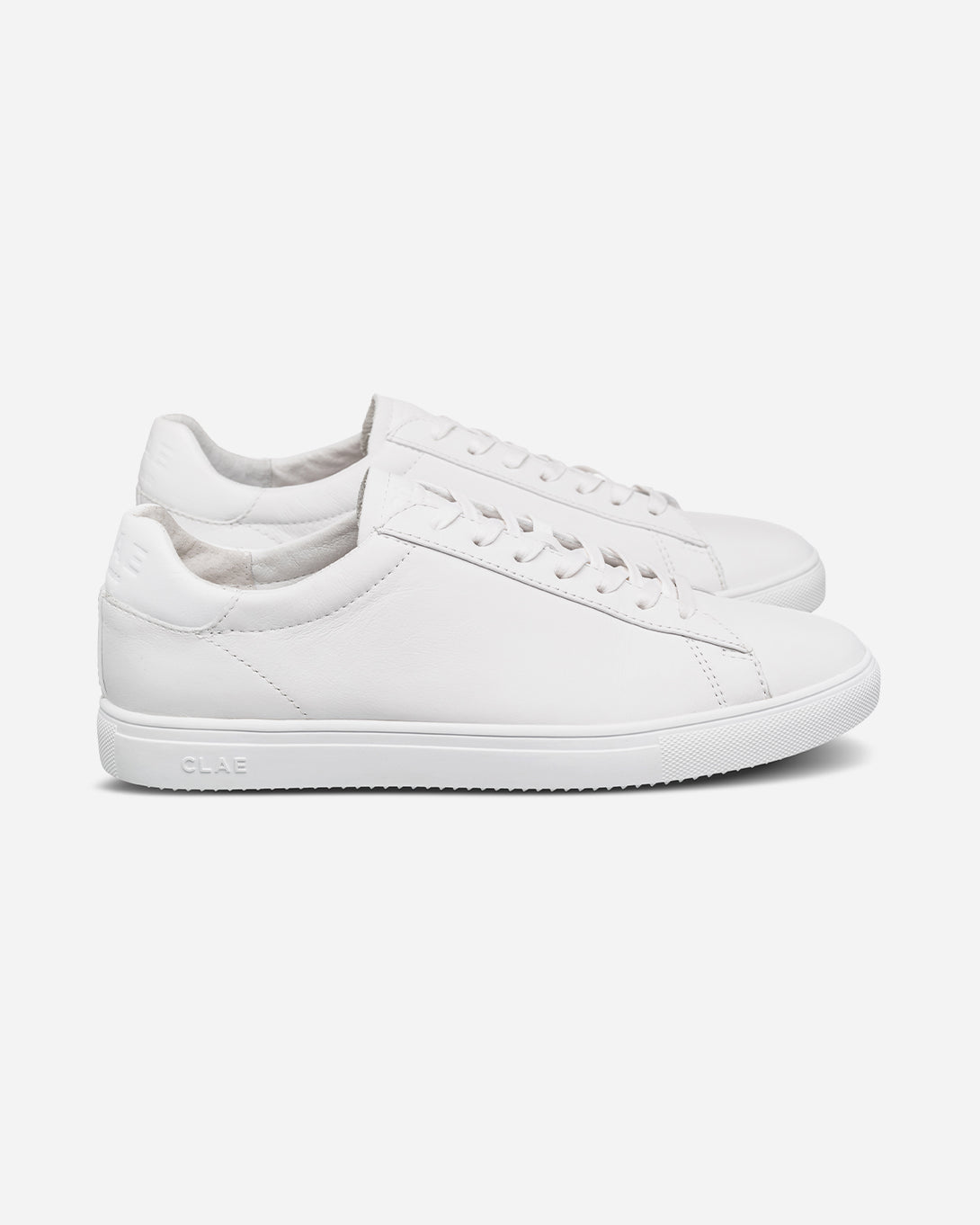 Triple White Leather Bradley Essentials Clae Los Angeles Sneakers Tennis Shoe All White Shoe