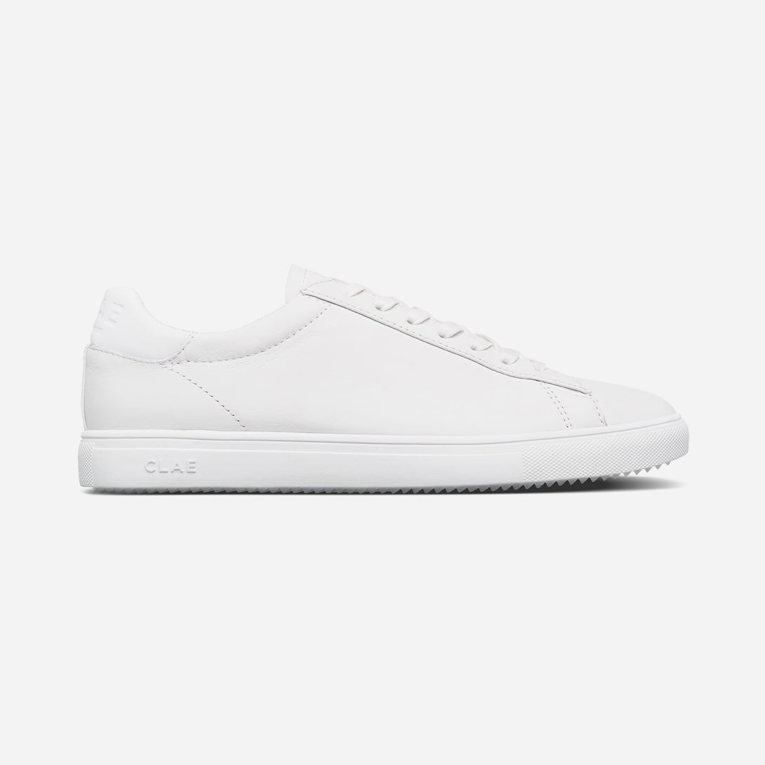 Triple White Leather Bradley Essentials Clae Los Angeles Sneakers Tennis Shoe All White Shoe