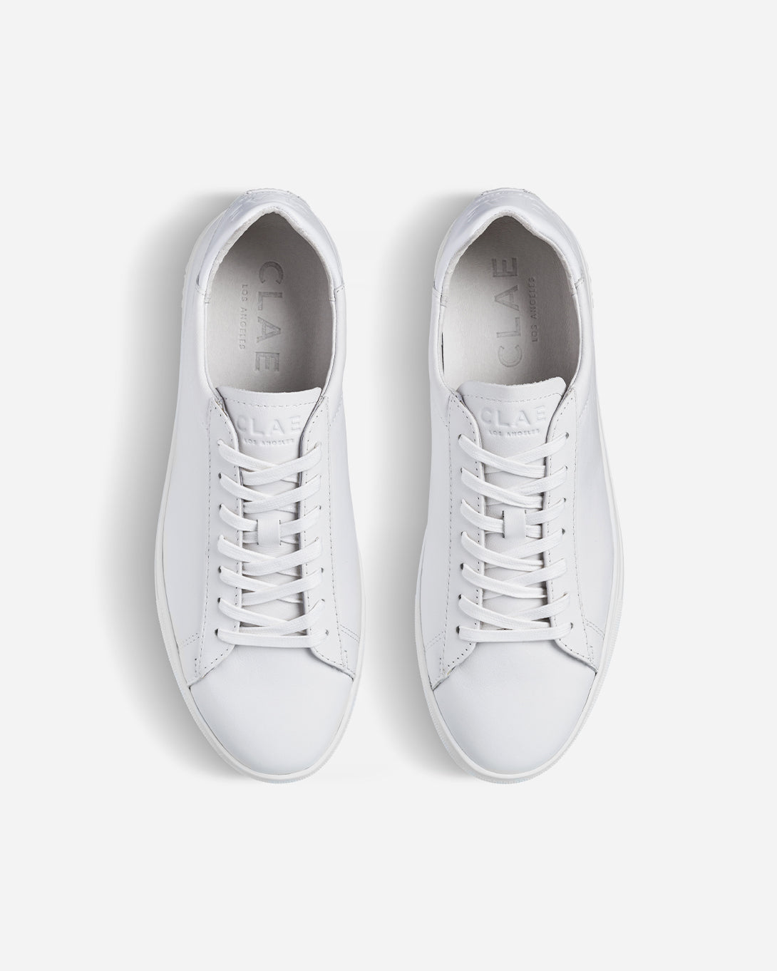 Triple White Leather Bradley Essentials Clae Los Angeles Sneakers Tennis Shoe All White Shoe