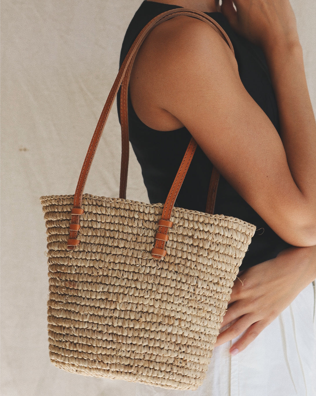 Natural Mini Bieno Woven Womens Handbag Bembien