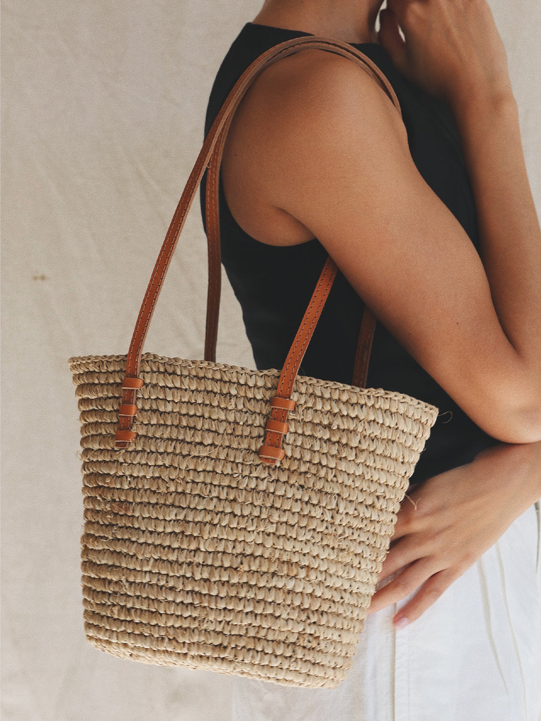 Natural Mini Bieno Woven Womens Handbag Bembien