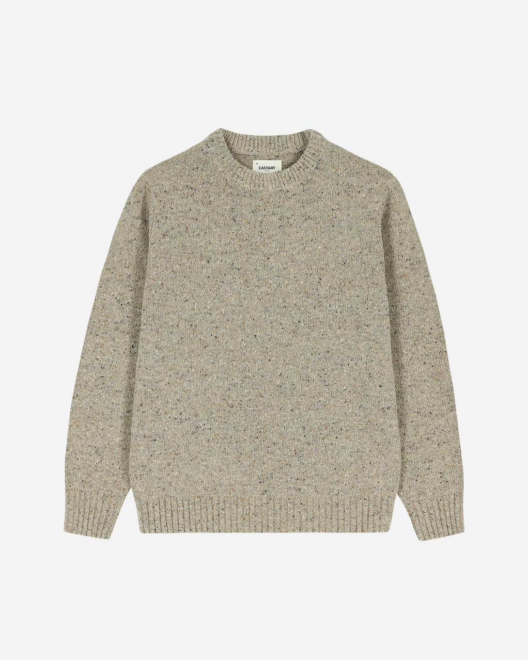 Ecru Starrynight Knitwear Solid Chunky Crewneck Sweater Mens Wool Sweater