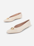 Cream Celda Womens Leather Intentionally Blank Shoes Womens Flats