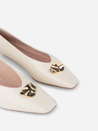 Cream Celda Womens Leather Intentionally Blank Shoes Womens Flats