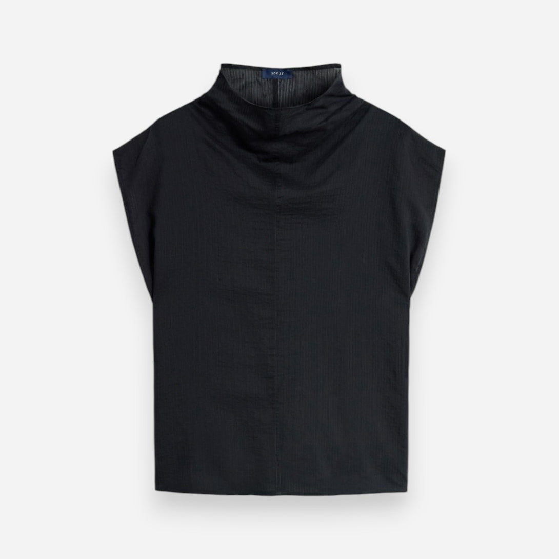 Noir Izumi Womens Sleeveless Blouse Soeur Clothing