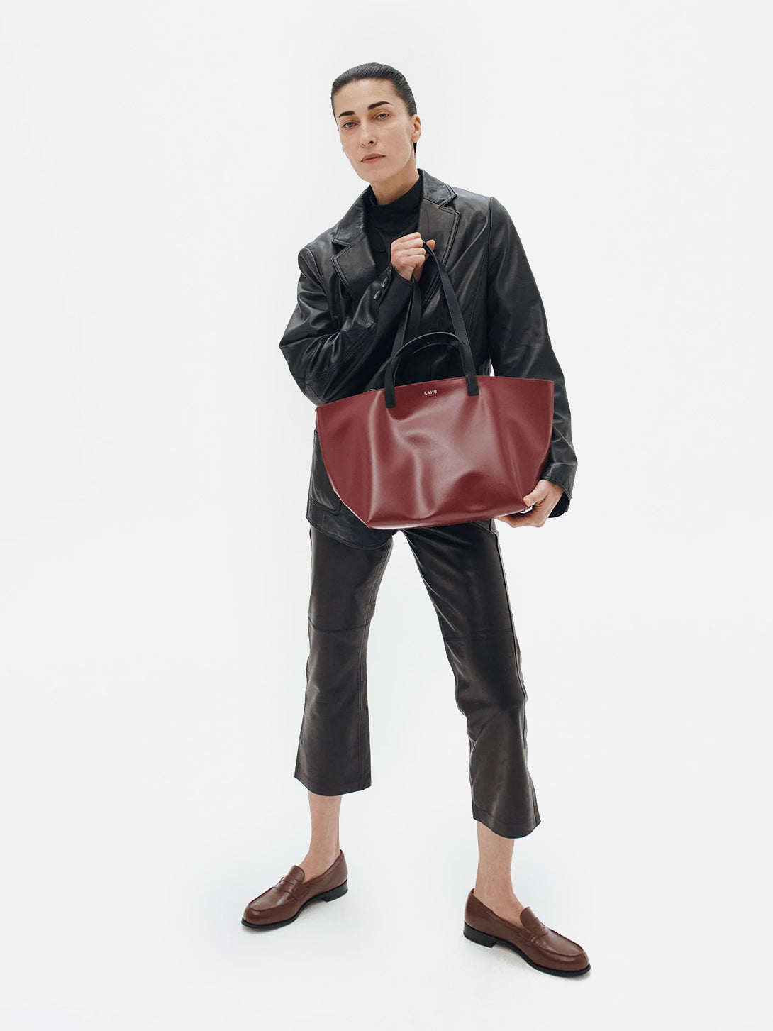 Brown/Orange The Pratique S Small Tote Bag Cahu