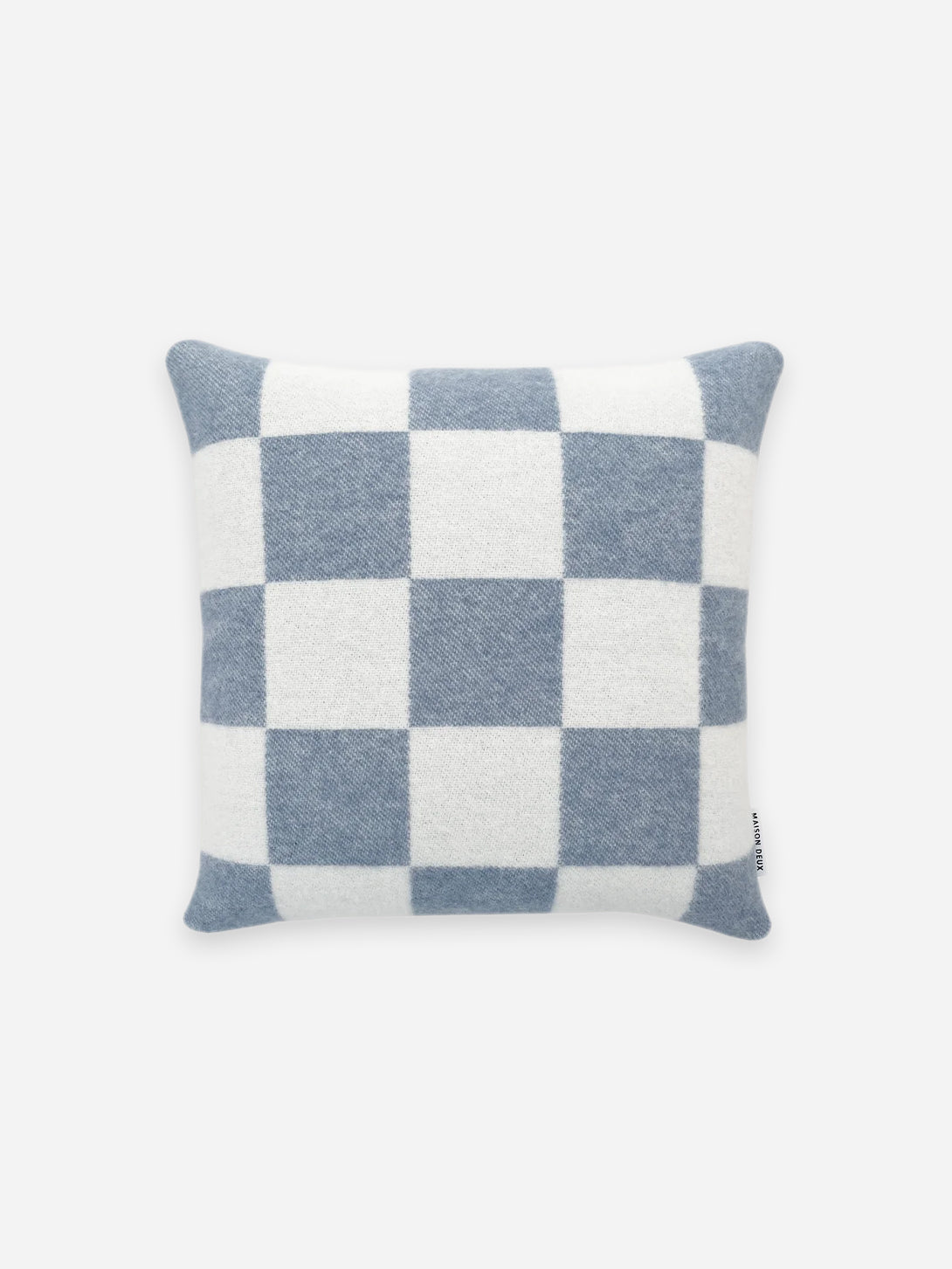 Denim Blue/White Checkerboard Cushion Maison Deux Couch Cushions Home Decor