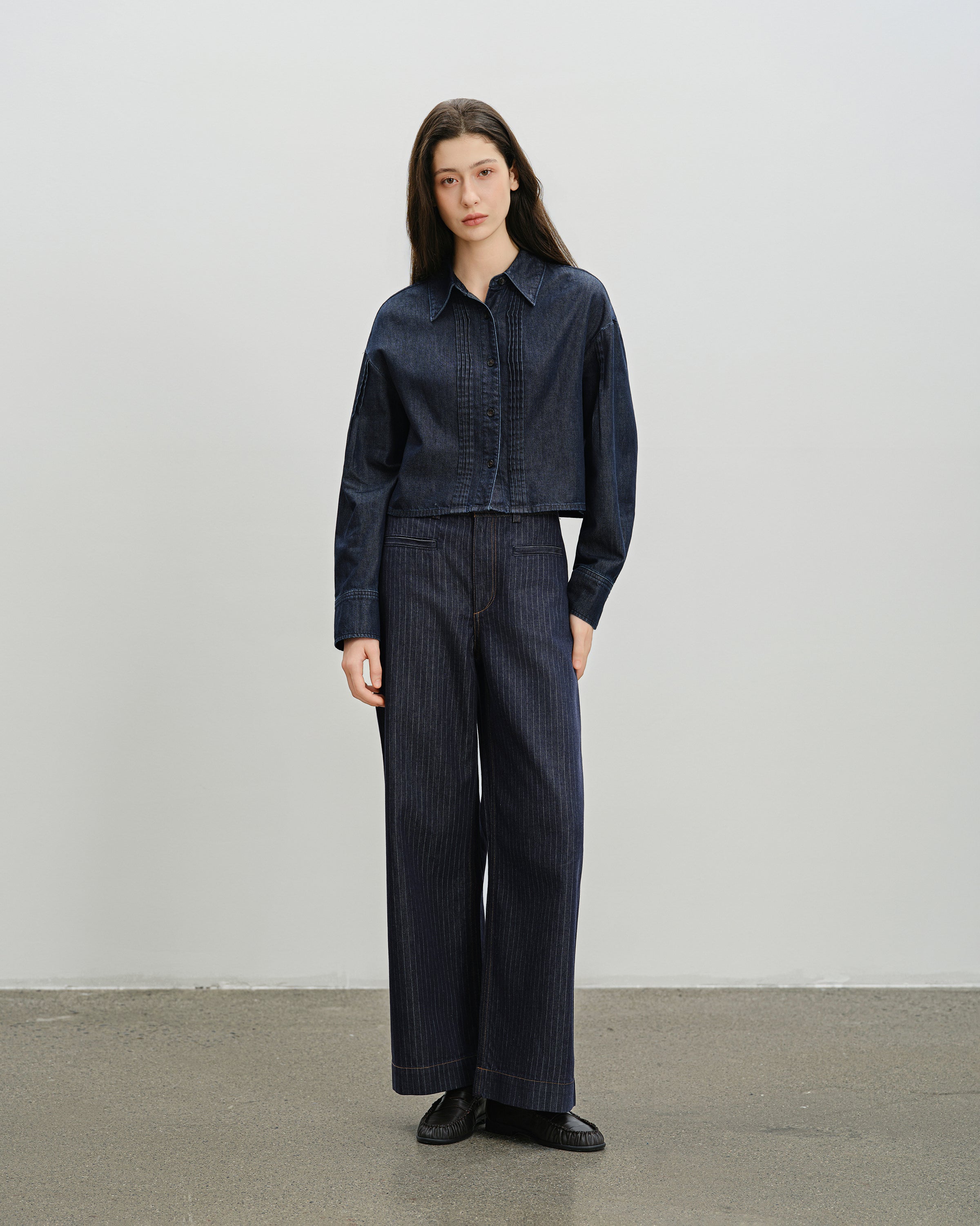 Dk Indigo Stripes Pinstripe Wide Leg Jeans Womens Pinstripe Wide leg Denim Pants Denim Jeans Future Classics Clothing