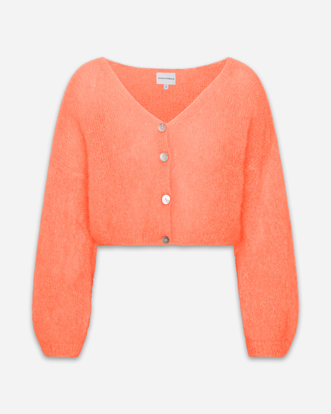 Burnt Orange Cornelia Cropped Womens Wool Cashmere Cropped Button Down Cardigan