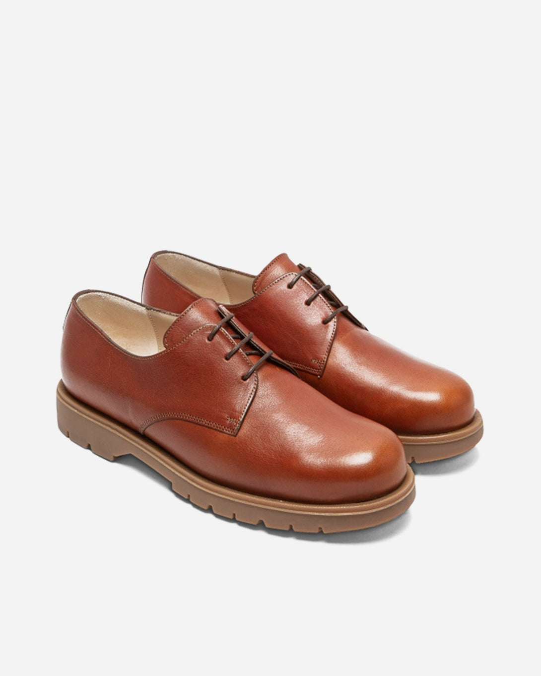Brique Dormance Oak Kleman Leather Derby French Shoes