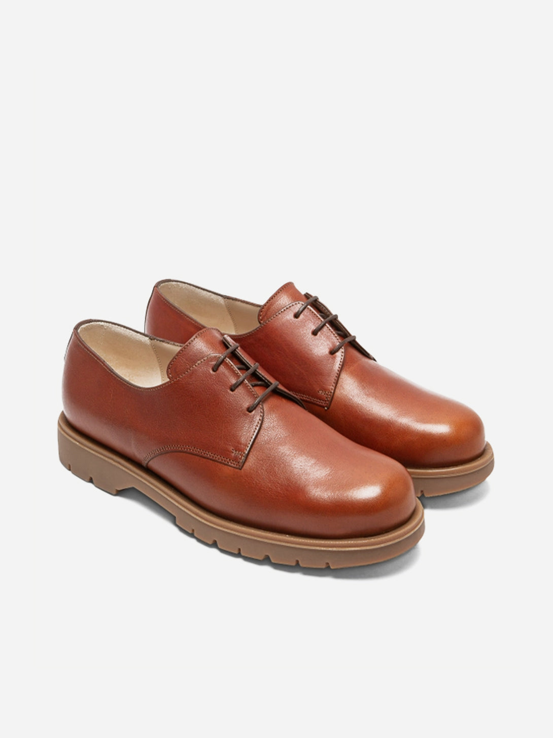 Brique Dormance Oak Kleman Leather Derby French Shoes