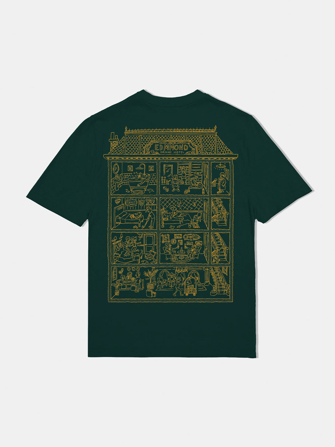 Dk Green Edmmond Gran Motel Group Mens Green T Shirt Mens Short Sleeve Tee