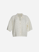 Cream Gia Shirt Womens Short Sleeve Knit Shirt Eleven Six