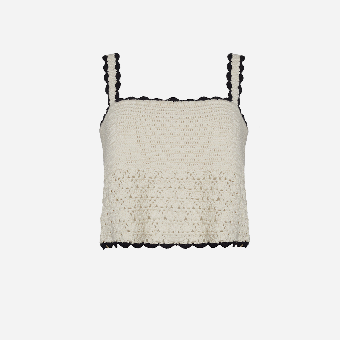 Cream Caria Crochet Top Hand Crochet Top Eleven Six Top
