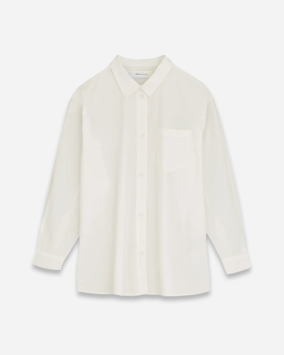 Light Cream Edgar Shirt Womens Lightweight Relaxed Fit Overshirt Button Up Collared Skall Studio