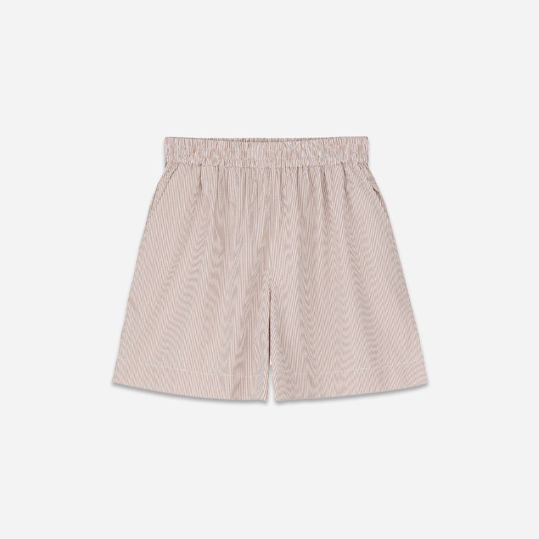 Warm Beige/White Stripe Edgar Shorts Skall Studio Womens Summer Shorts