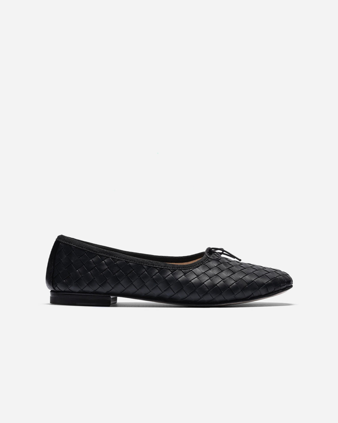 Black Nappa Woven Rotonda Womens Eledera Shoes Womens Flats