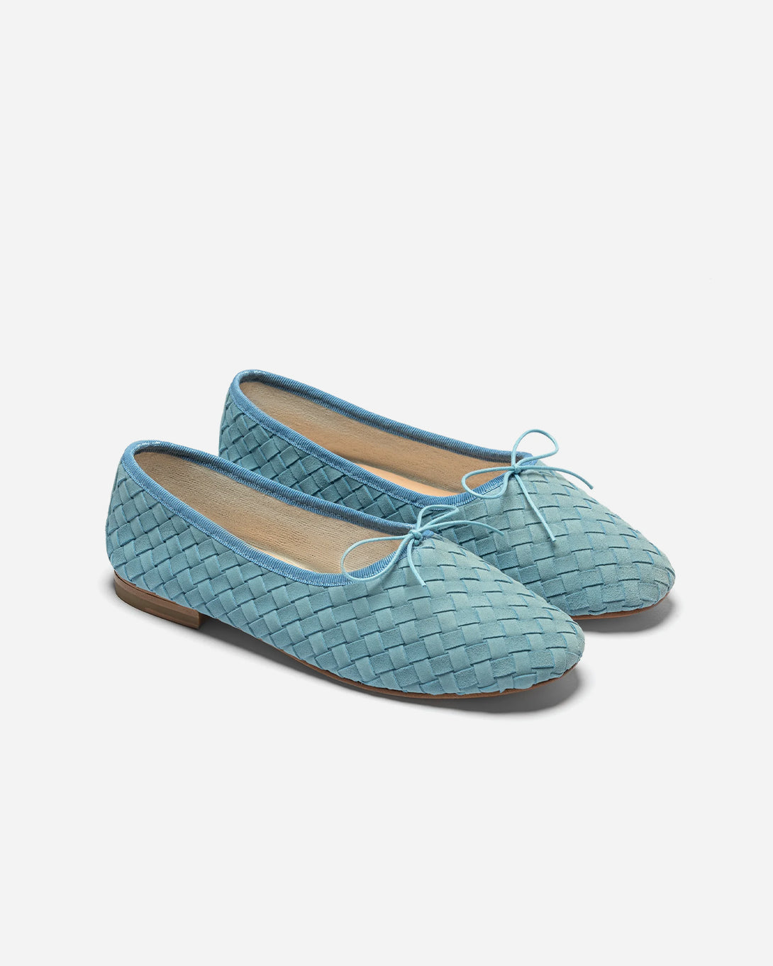 Azure Blue Woven Rotonda Womens Eledera Shoes Womens Flats