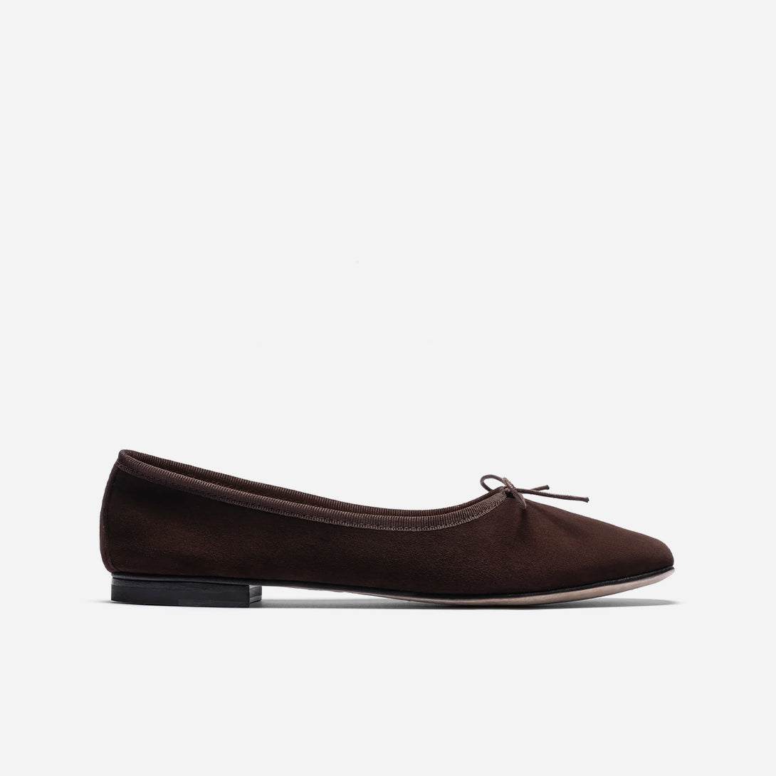 Espresso Suede Quadra Eledera Womens Suede Flats