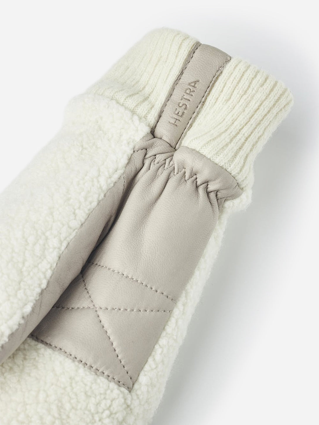 Off White/Natural Grey Emilia Hestra Winter Mittens