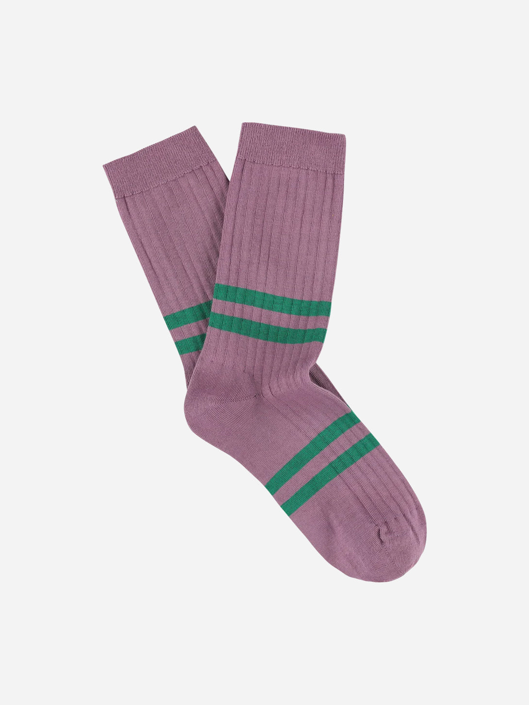 Purple/Green Women Stripes Womens Long Socks Escuyer