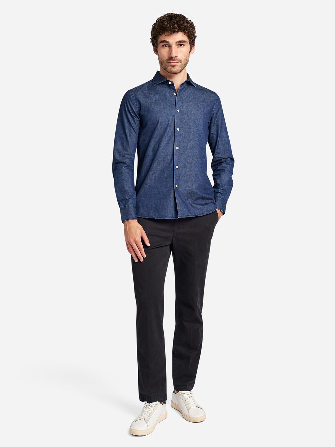 Indigo Arthur Denim Mens Button Up Shirt