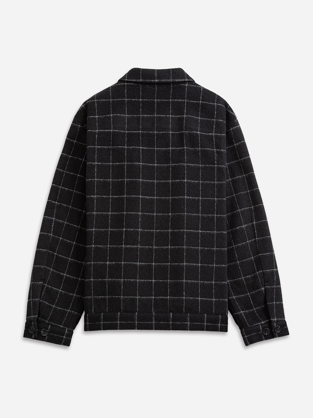 Black White Check Truxton Checkered Flannel Mens Collared Jacket
