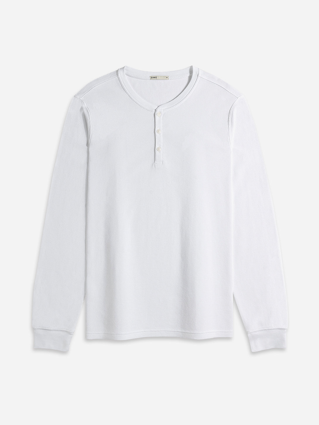 Bright White Court Henley L/S Tee O.N.S Men's Long Sleeve