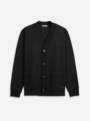 Black Byron Pique Knit Cardigan O.N.S Men's Button Outerwear